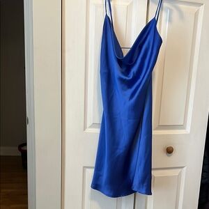 Elegant Electric Blue Slip Dress